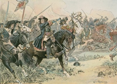 Frederick William, the Great Elector (1620-1688), at the Battle of Ferhbellin in 1675 by Carl Rohling